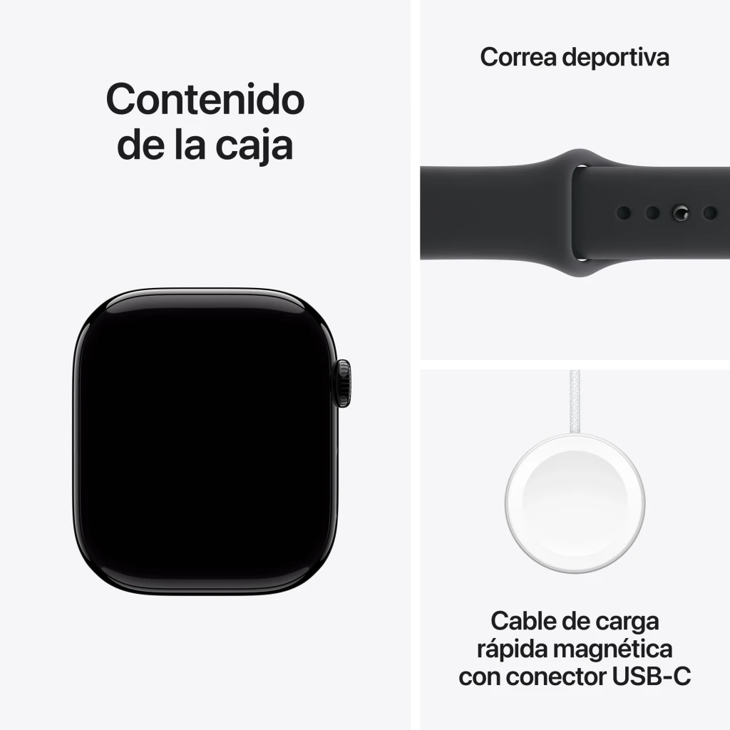 Apple Smartwatch Watch Series 11 GPS 46 mm Negro 64gb - autonomía = 24 h uso normal / 38 h modo bajo consumo; carga rápida