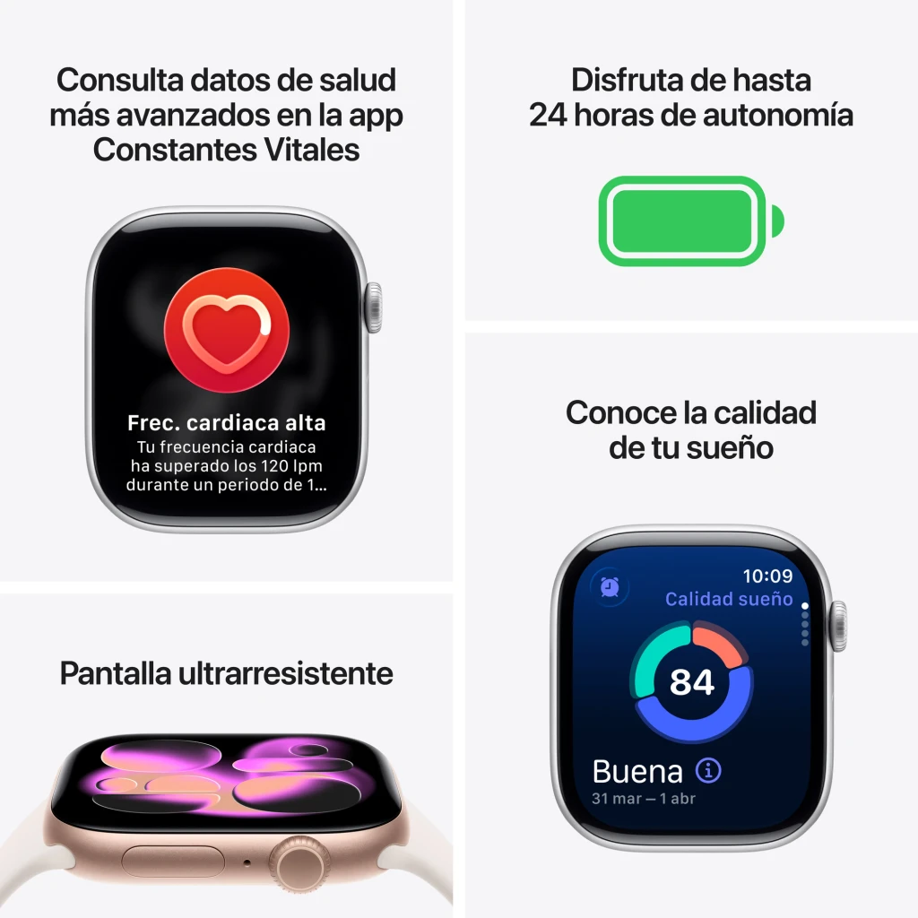 Apple Smartwatch Watch Series 11 GPS 46 mm Negro 64gb - monitor de salud = frecuencia cardiaca (eléctrico + óptico), SpO2