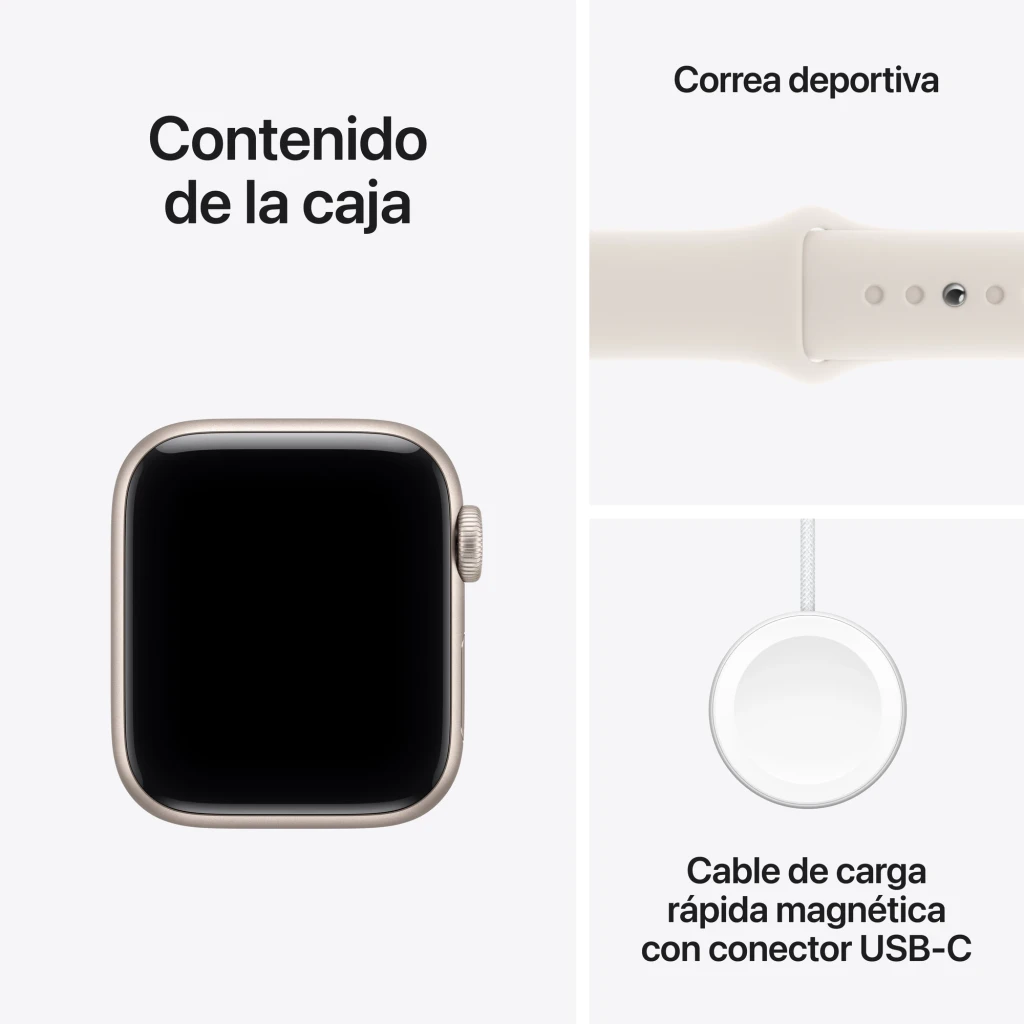 Apple Watch SE GPS 40 mm Beige 64gb - autonomía = 18 h en uso normal, hasta 32 h en modo bajo consumo |