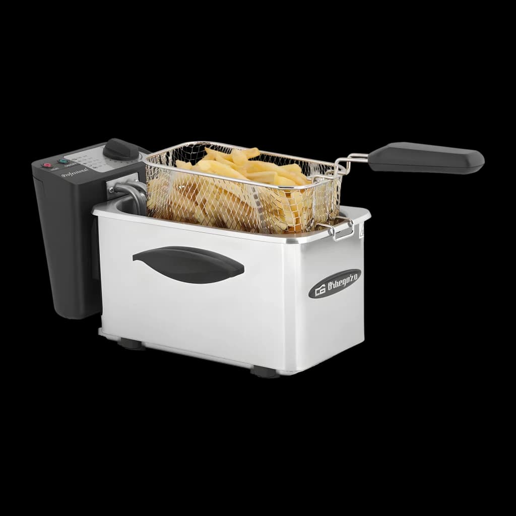 Orbegozo Freidora de aceite FDR-16 1,5 L 1500 W Acero inoxidable - termostato regulable hasta 200 °C = control giratorio |
