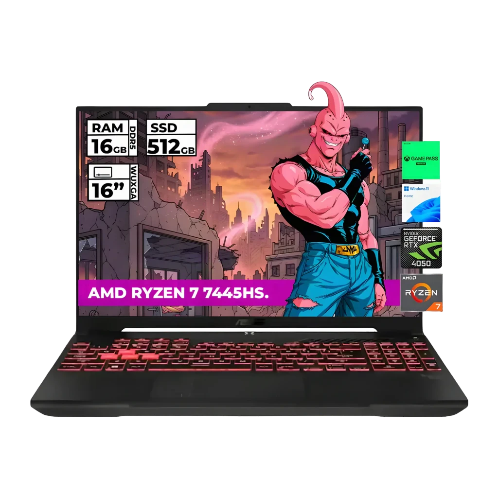ASUS Portátil TUF Gaming A16 FA607NUG-WH73 Ryzen 7 7445HS 16+512 GB RTX 4050 16 pulgadas Full HD+ Gris - detalhe 6