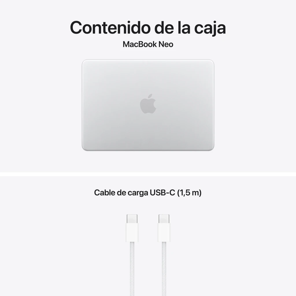 Apple MacBook Neo 13 pulgadas A18 Pro 8GB/256GB Plata - detalle