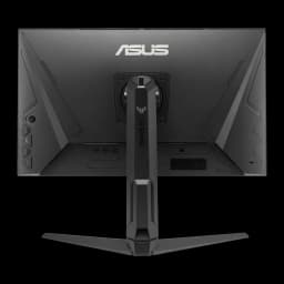 ASUS TUF Gaming VG27AQML5A 27 negro, vista trasera centrada: panel posterior con logo ASUS, brazo TUF Gaming y puertos