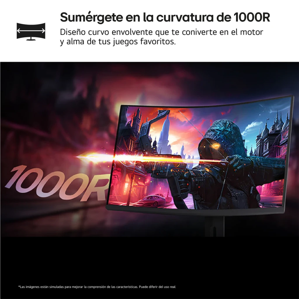 LG Monitor UltraGear 32G600A-B 32 pulgadas Quad HD 180Hz VA Curvo HDR10 negro - hDR = HDR10; brillo típico 300 cd/m² | el