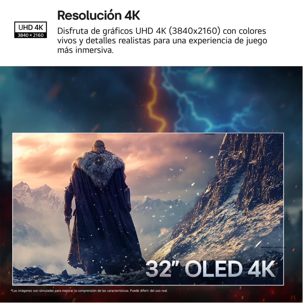 LG Monitor UltraGear OLED 32GX850A-B 32 pulgadas 4K UHD 165Hz negro - detalle