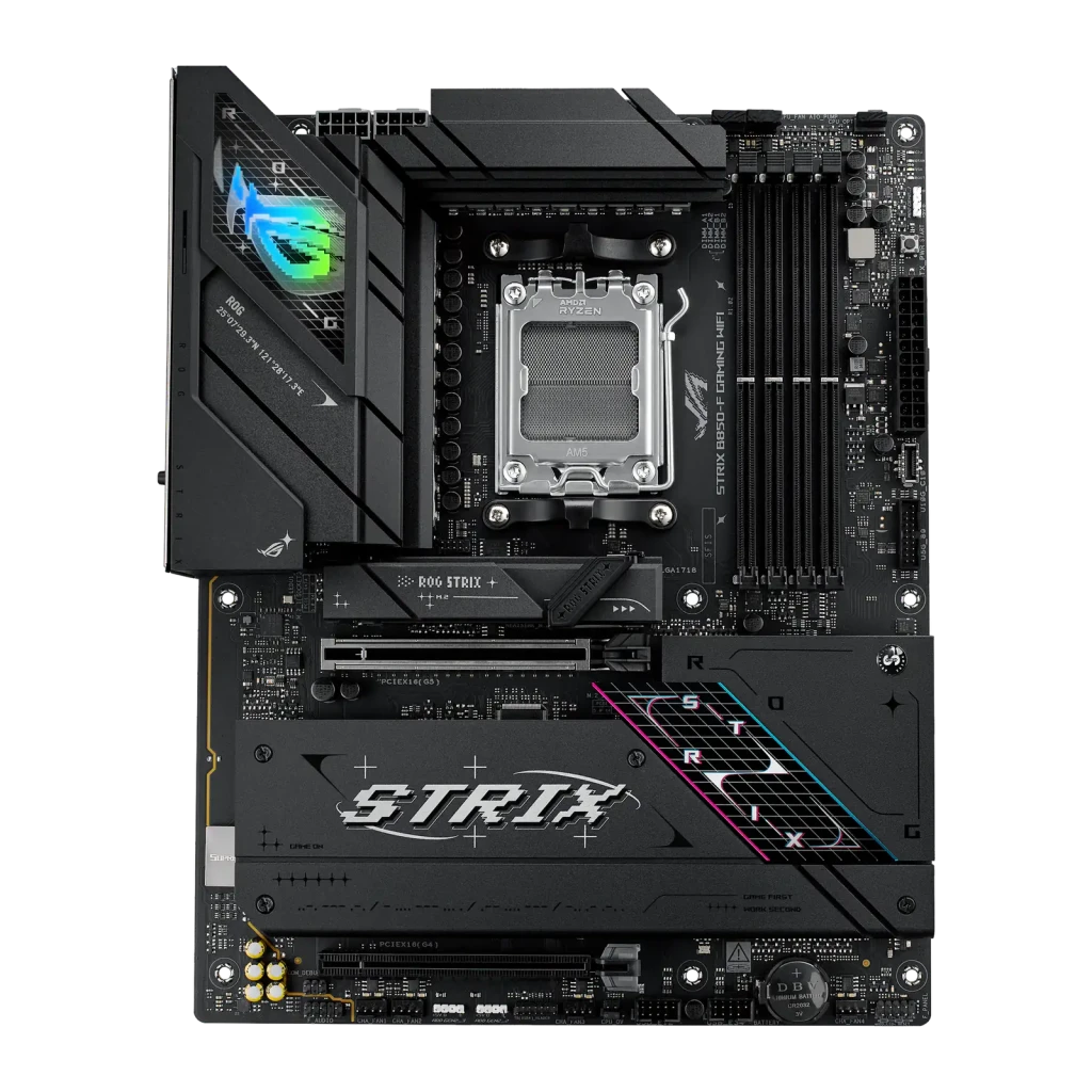 ASUS Placa base ROG STRIX B850-F GAMING WIFI negro - chipset = AMD B850 | el chipset define cuántos carriles PCIe, M.2 y