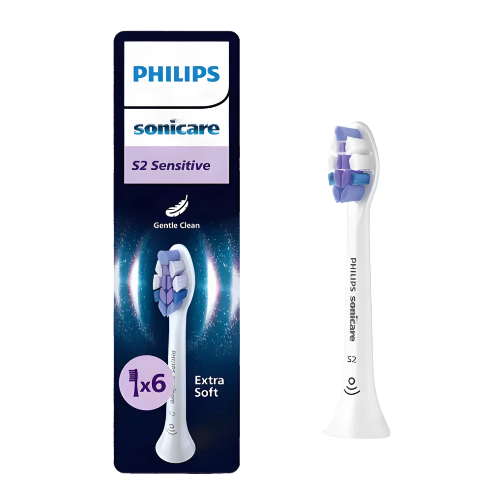 Philips Cabezales de repuesto Sonicare S2 Sensitive HX6056 6 unidades, blanco - compatibilidad universal con todos los mangos