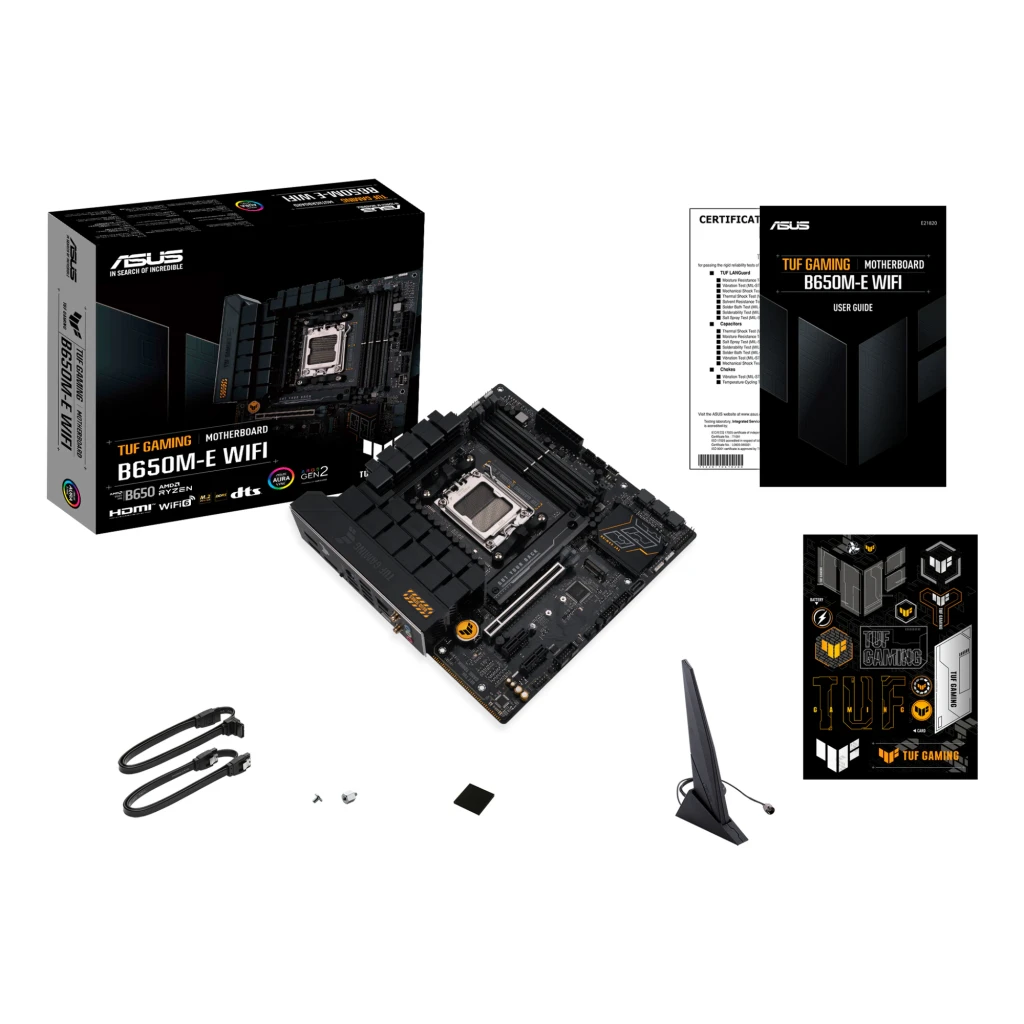 ASUS TUF GAMING B650M-E negro - wi-Fi 6 (802.11ax) + Bluetooth 5.2 + Ethernet 2.5 Gbps integrados | no