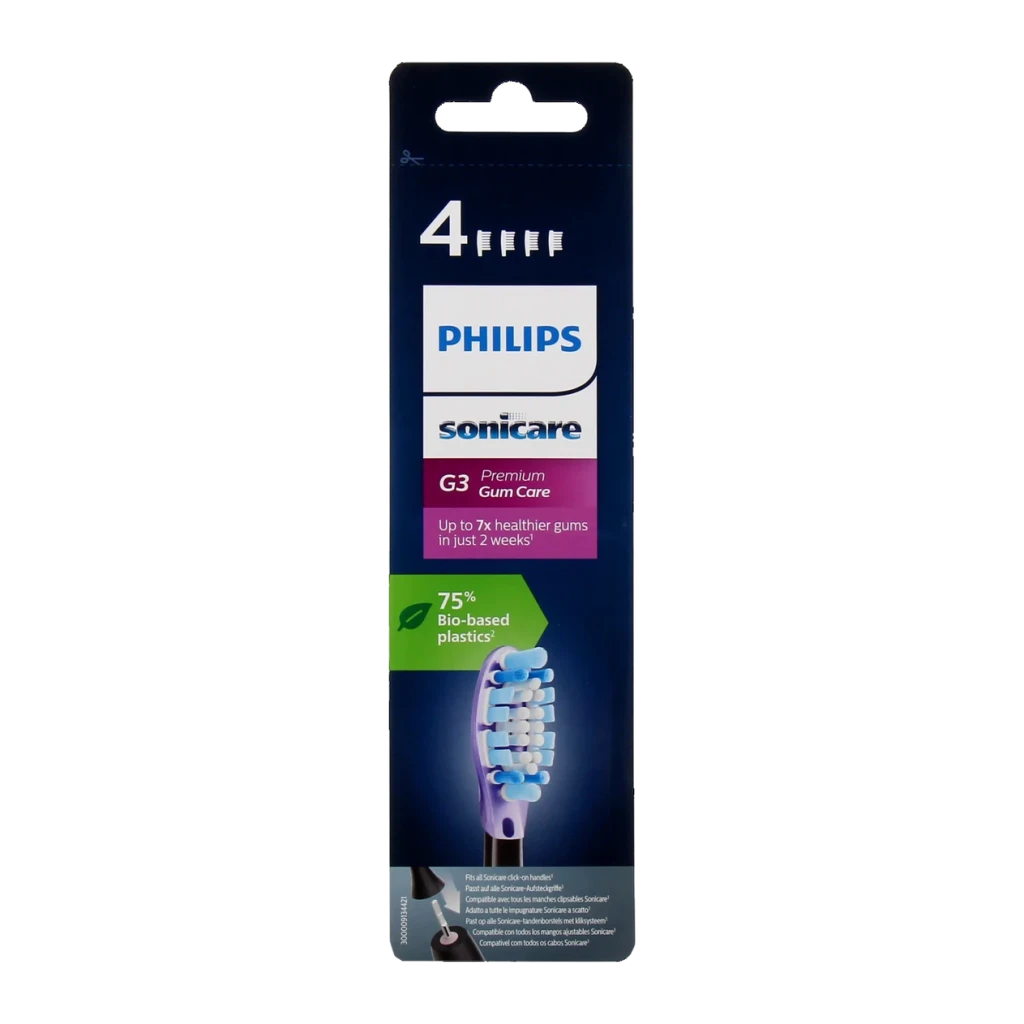 Philips Cabezales de recambio Sonicare G3 Premium Gum Care HX9054/33 negro - número de cabezales incluidos = 4 unidades | el