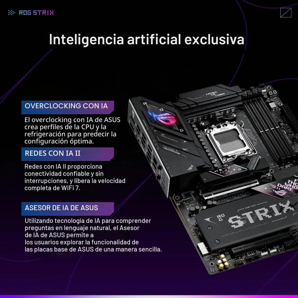 ASUS Placa base ROG STRIX B850-E Gaming WiFi negro - detalle