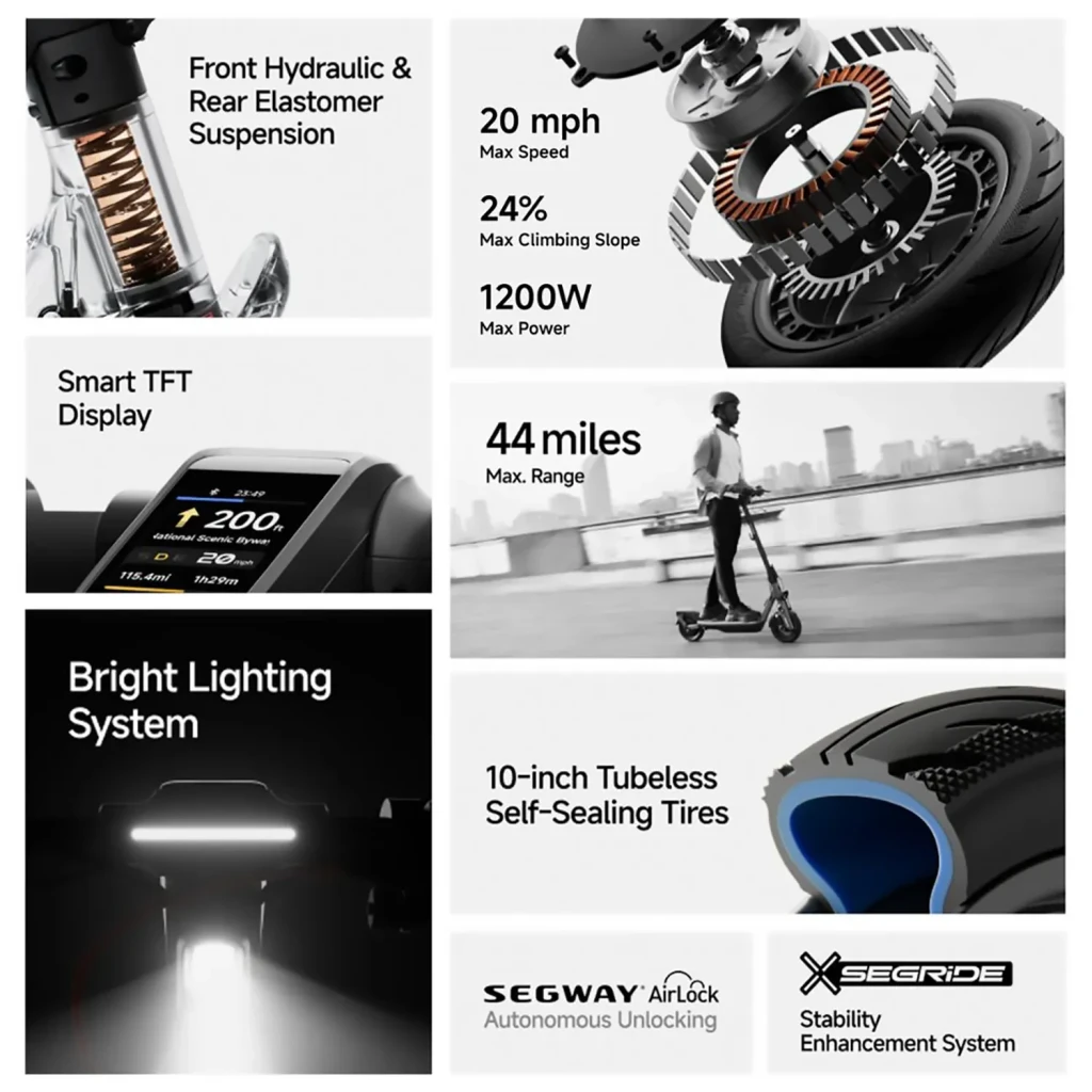 Segway-Ninebot Patinete eléctrico Segway Ninebot KickScooter F3 Pro D negro - detalle 3