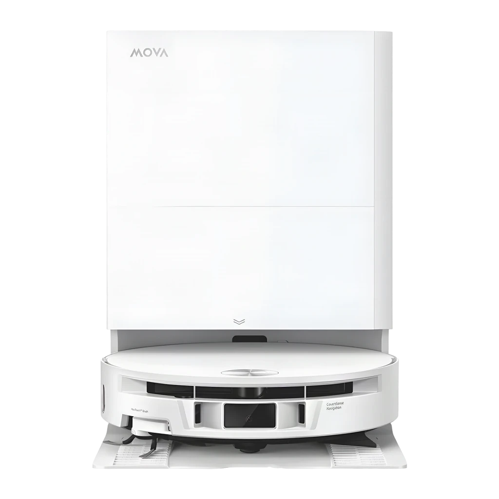 MOVA Robot aspirador y friegasuelos S70 Roller con estación de limpieza blanco - potencia de succión = 28000 Pa | cifra muy