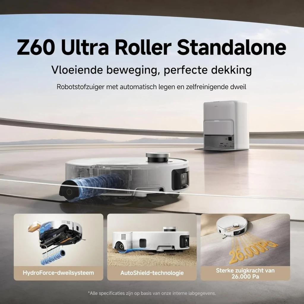 MOVA Aspirador robot Z60 Ultra Roller blanco - navegación por sensor láser LDS = Sí | traza mapas del hogar y