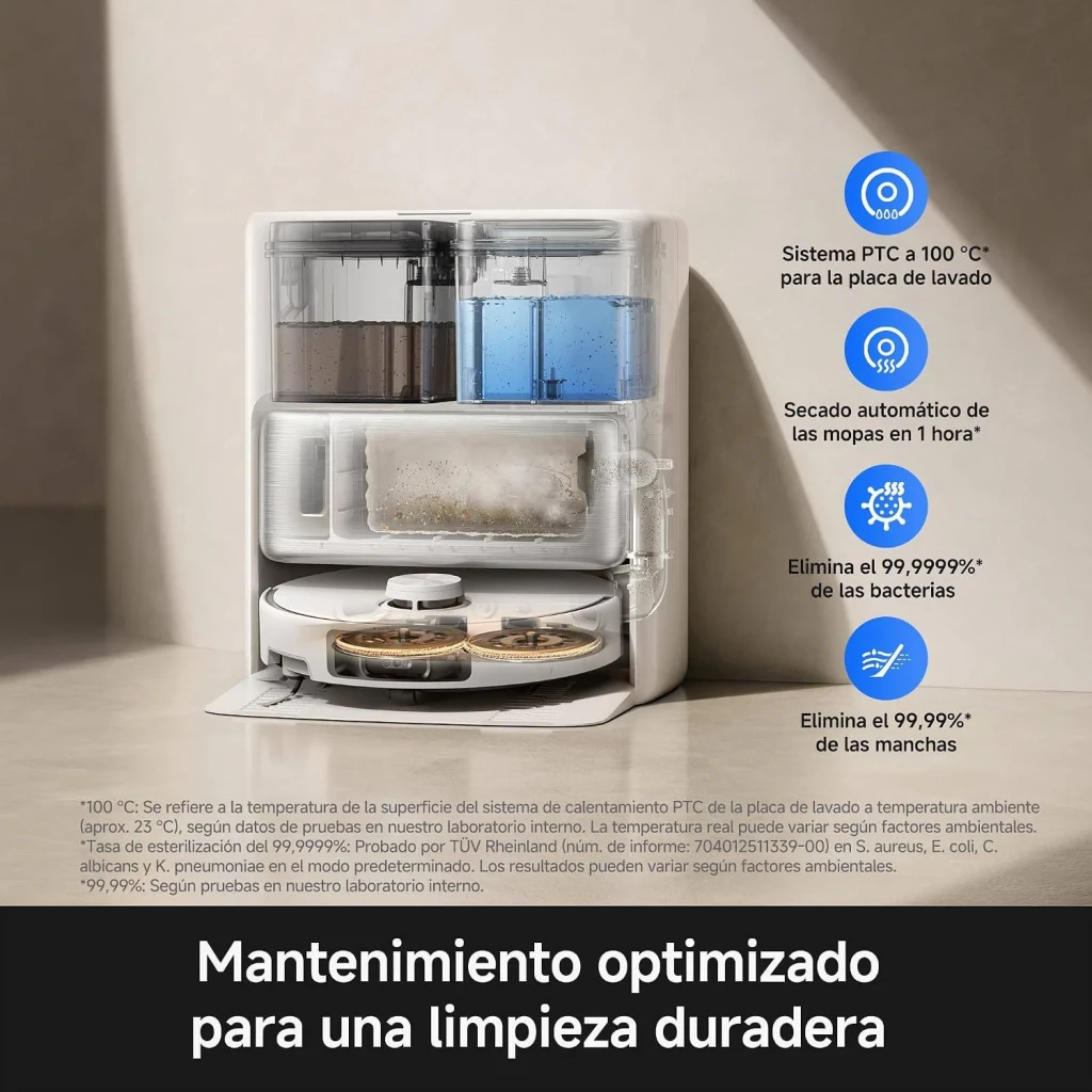 MOVA Robot aspirador y fregasuelos P70 Pro Ultra con estación de limpieza blanco - detalle