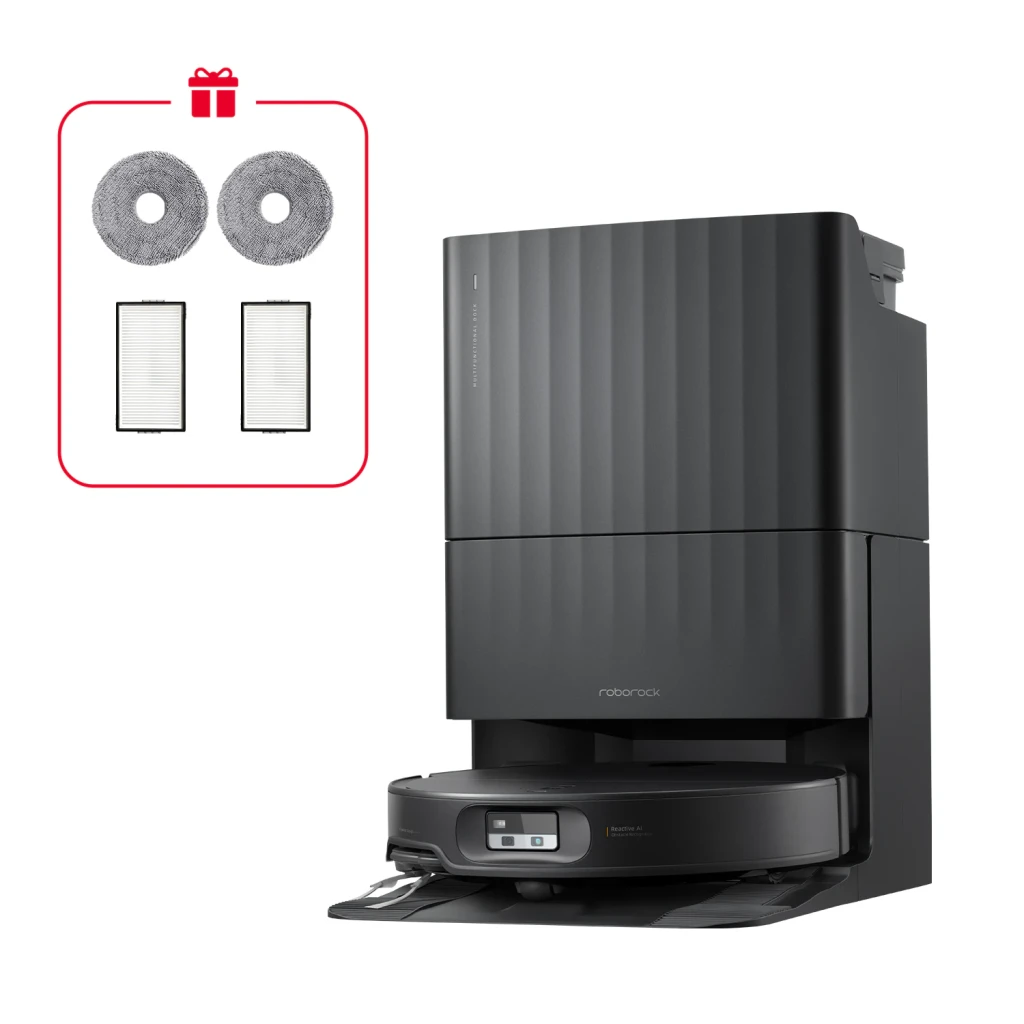 Roborock Robot aspirador Qrevo Edge 2X Negro - fregado con mopa elevable = Sí, mopa que se levanta automáticamente |