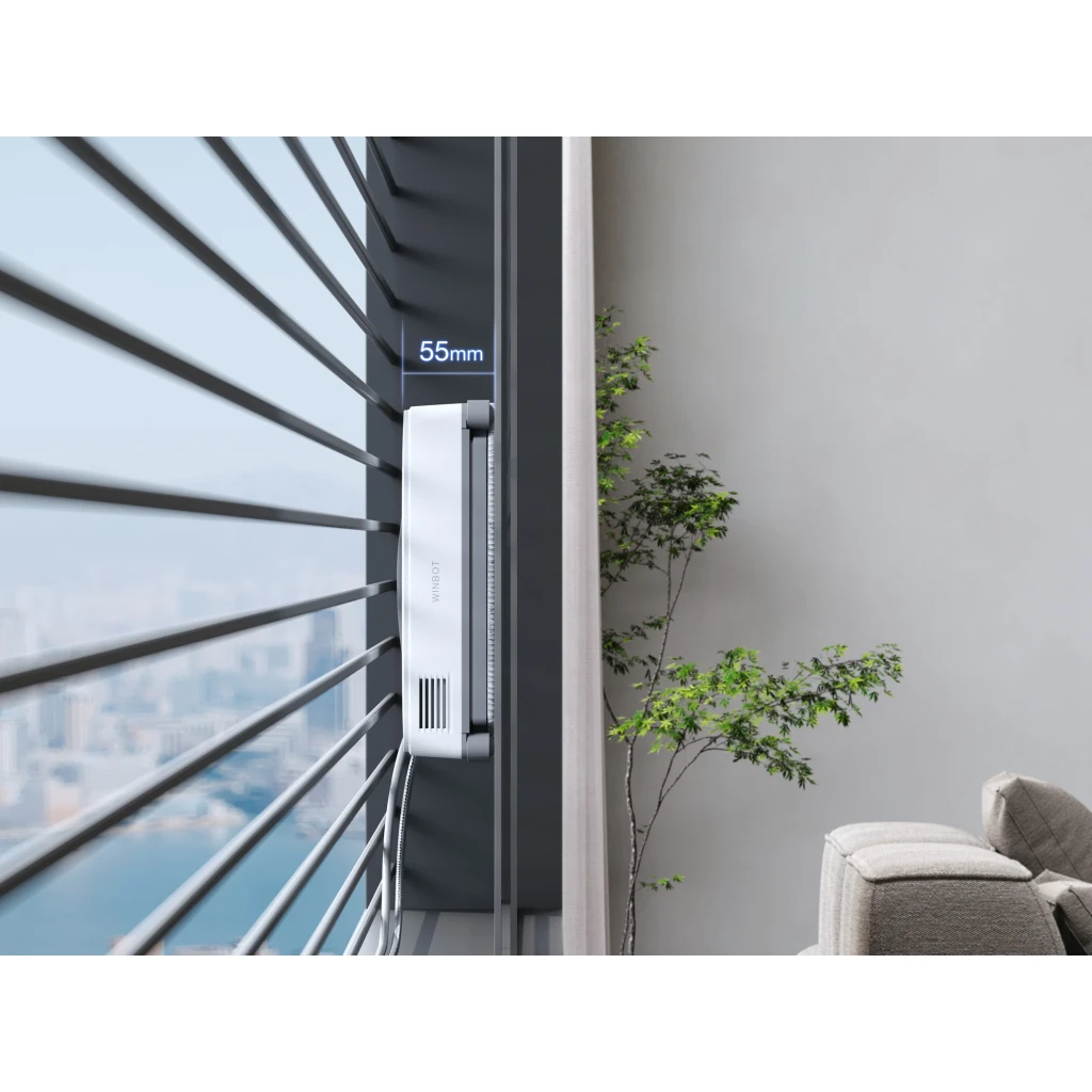 Ecovacs Robot limpiacristales Winbot Mini Gris - longitud del cable = 3,3 m | el cable de alimentación o seguridad mide