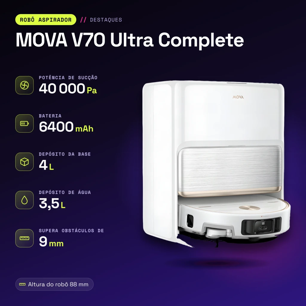 Robot aspirador MOVA V70 Ultra Complete Sensor ultrasónico Friegasuelos - características