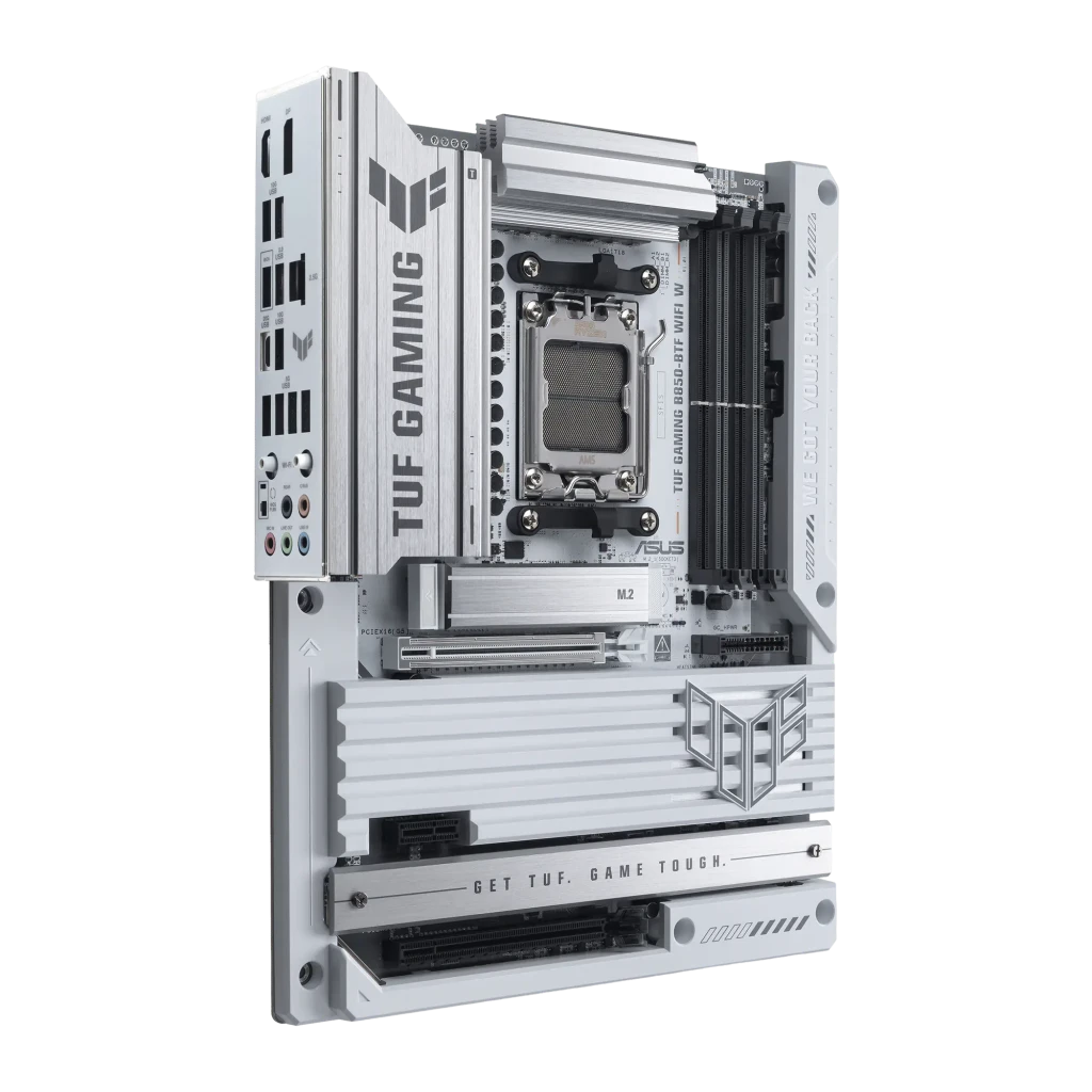 ASUS Placa base TUF Gaming B850-BTF WiFi W blanco - tipo de memoria = DDR5-SDRAM, 4 ranuras DIMM, hasta 256 GB y 8000 MHz