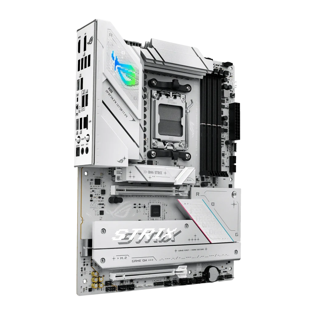 ASUS Placa base ROG STRIX B850-A Gaming WiFi blanco - 4 ranuras DDR5 DIMM, hasta 256 GB, doble canal, soporta hasta 8000 MHz