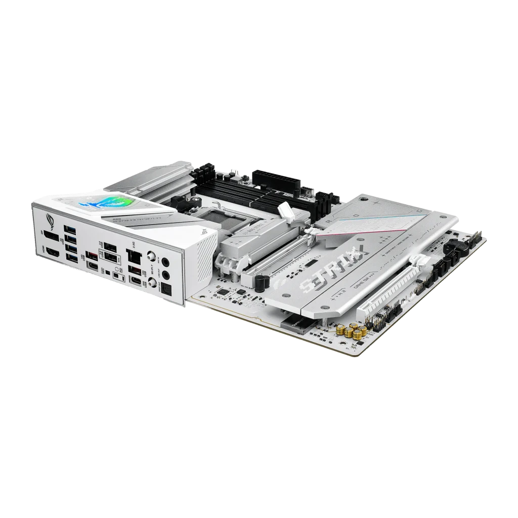 ASUS Placa base ROG STRIX B850-A Gaming WiFi blanco - wiFi 7 (802.11be) + Bluetooth 5.4 + Ethernet 2.5 GbE | conectividad