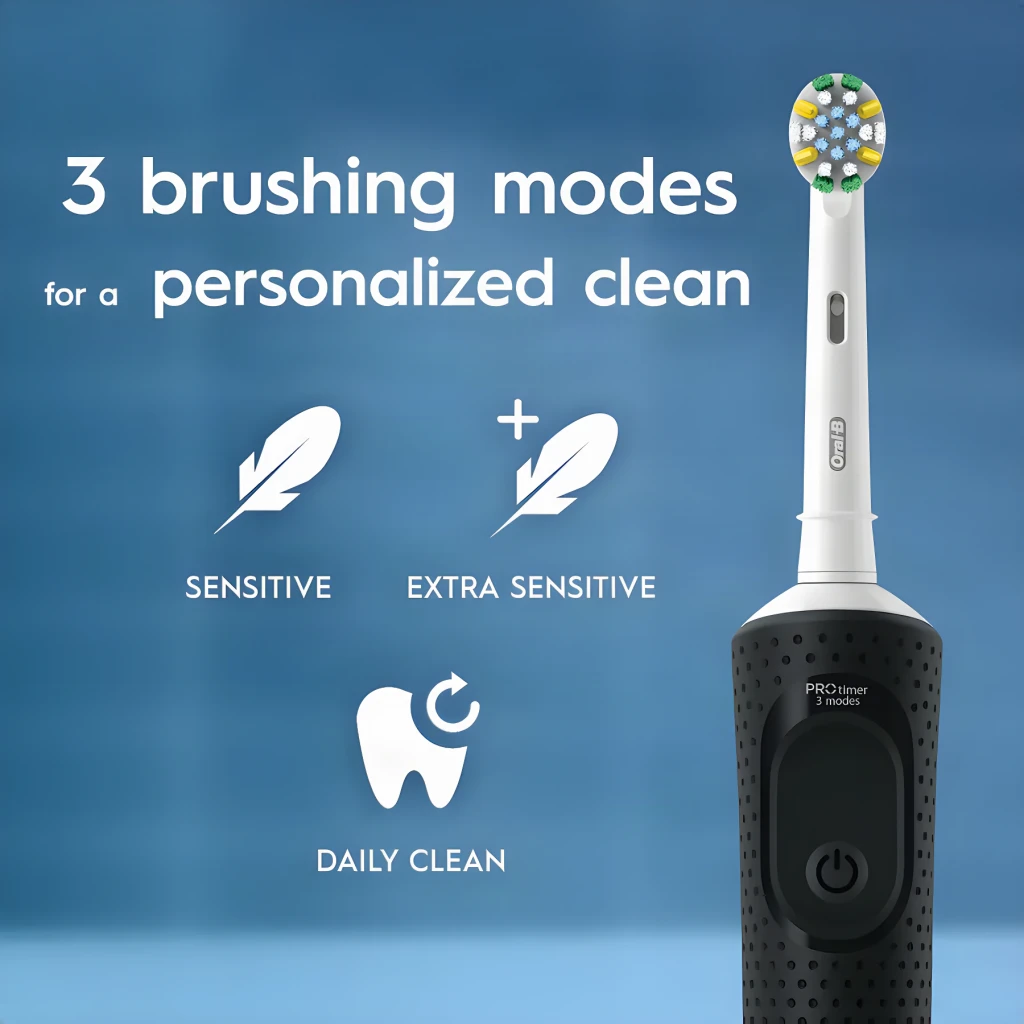 Oral-B Braun Vitality 100 Starter Pack blanco, gris - recargable = Sí, con base de carga incluida | no necesita pilas; la