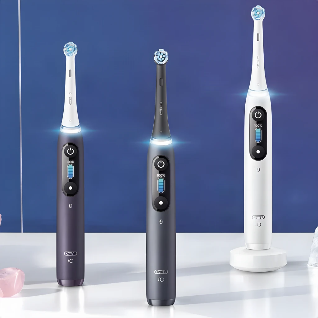 Oral-B Cepillo de dientes eléctrico iO Serie 8 Blanco - qué trae la caja = 1 mango, 1 cabezal, cargador, funda de carga y