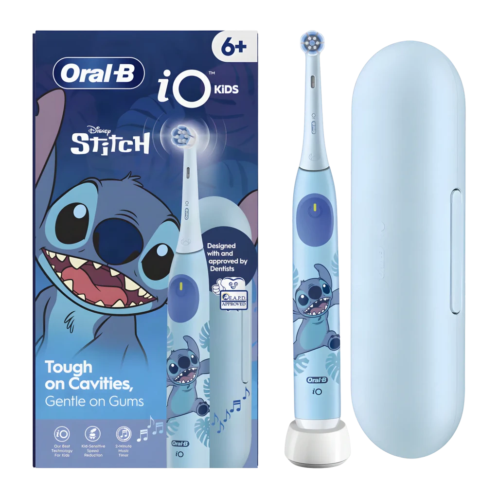 Oral-B Cepillo de dientes eléctrico iO Kids Disney Stitch con estuche de viaje Azul - vista principal
