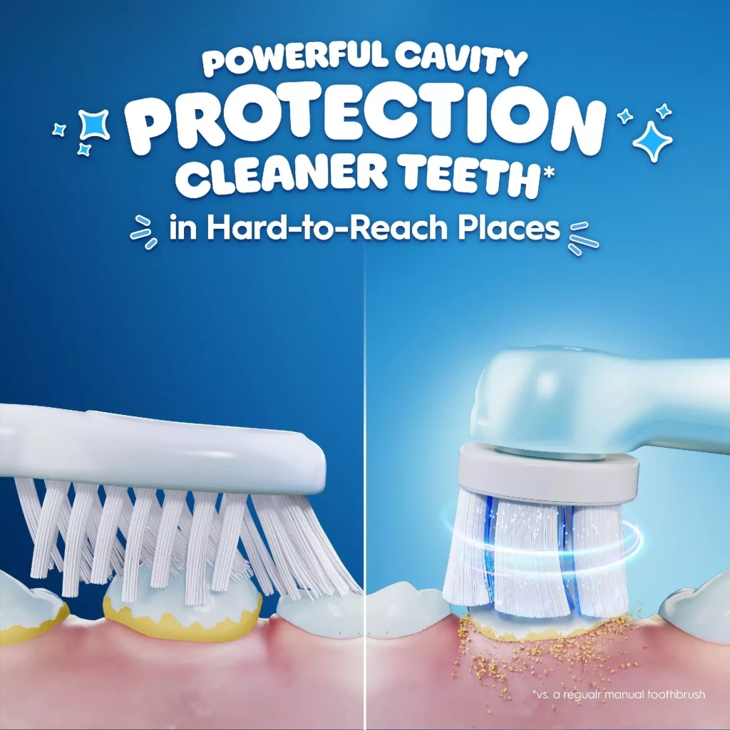 Oral-B Cepillo de dientes eléctrico iO Kids Disney Stitch con estuche de viaje Azul - código IP = IP67 | soporta inmersión en