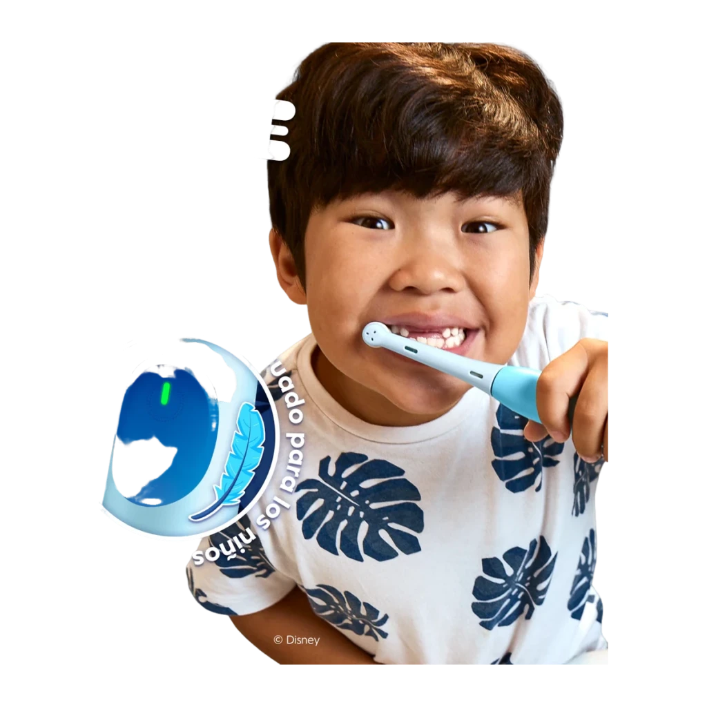 Oral-B Cepillo de dientes eléctrico iO Kids Disney Stitch con estuche de viaje Azul - número de modos de cepillado = 3