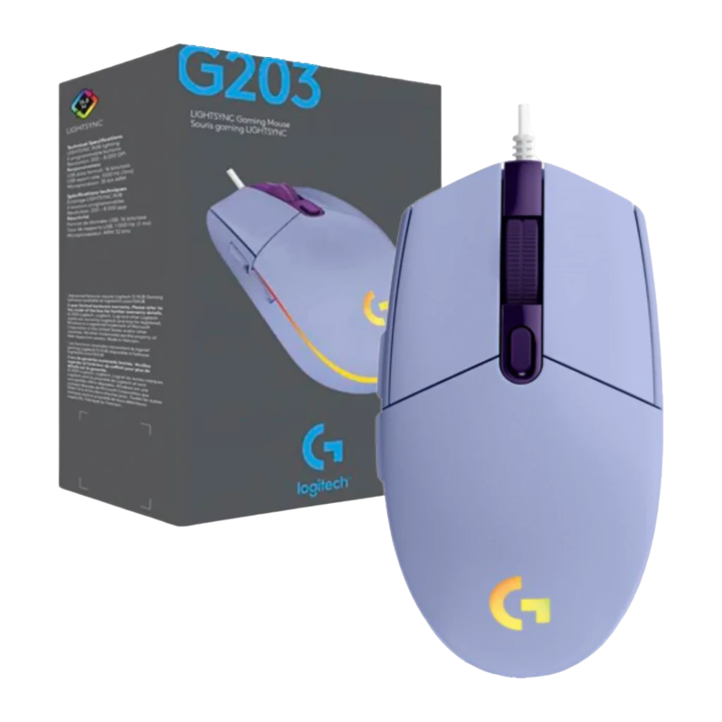 Logitech Ratón G203 Lightsync Lila purpura - vista principal