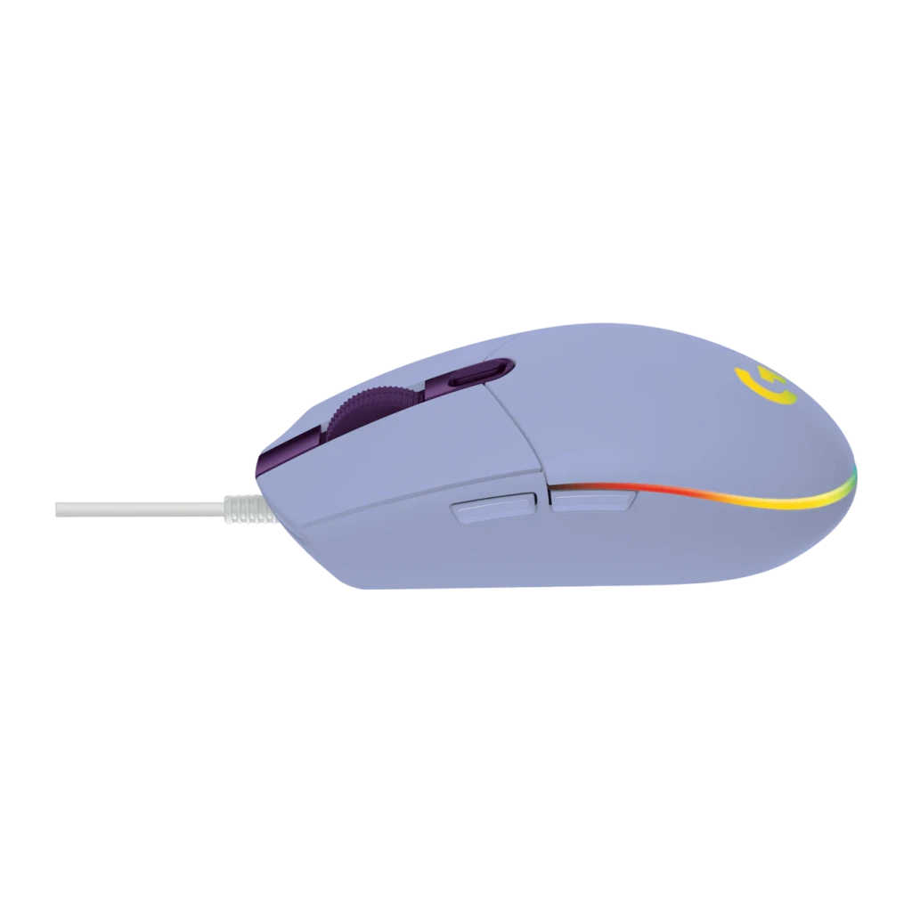 Logitech Ratón G203 Lightsync Lila purpura - peso = 85 g con cable de 2,1 m | ligero para sesiones largas; el cable
