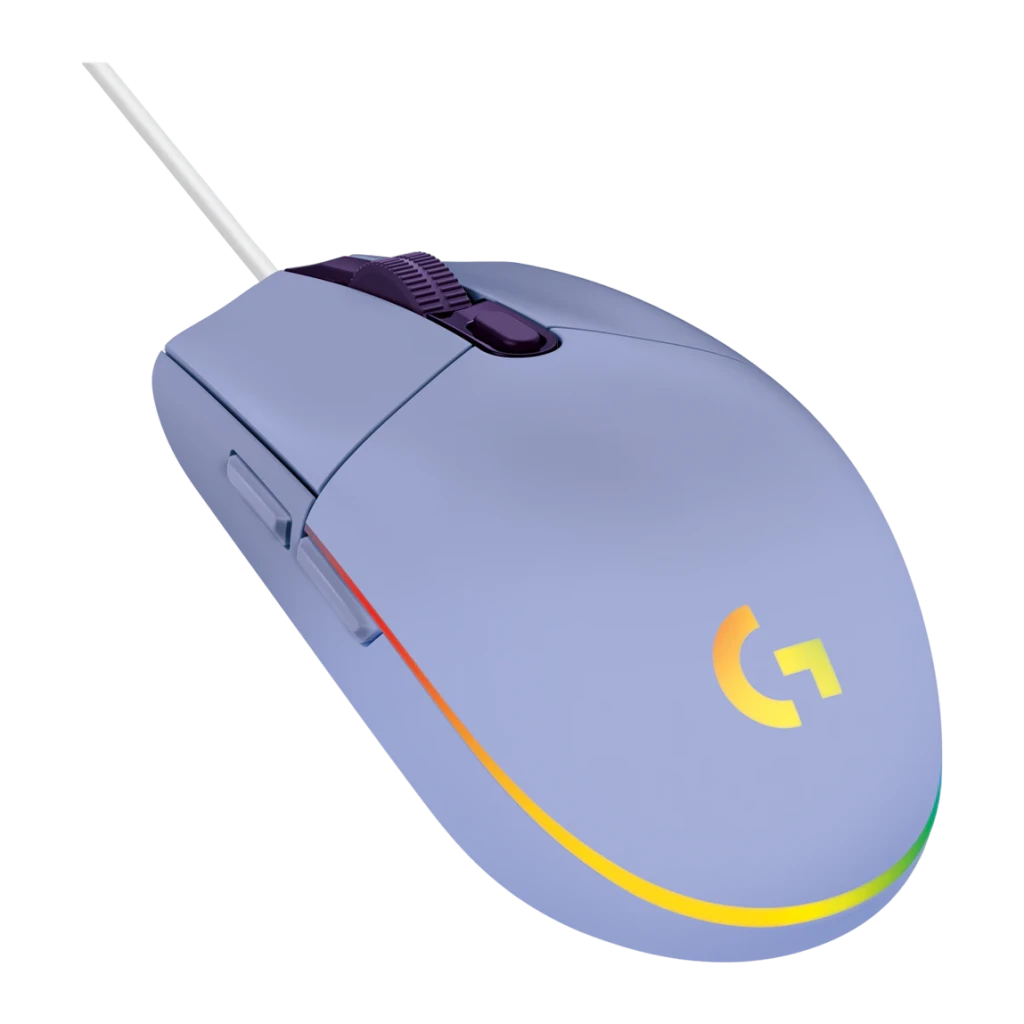 Logitech Ratón G203 Lightsync Lila purpura - factor de forma = mano derecha | el diseño es exclusivamente para