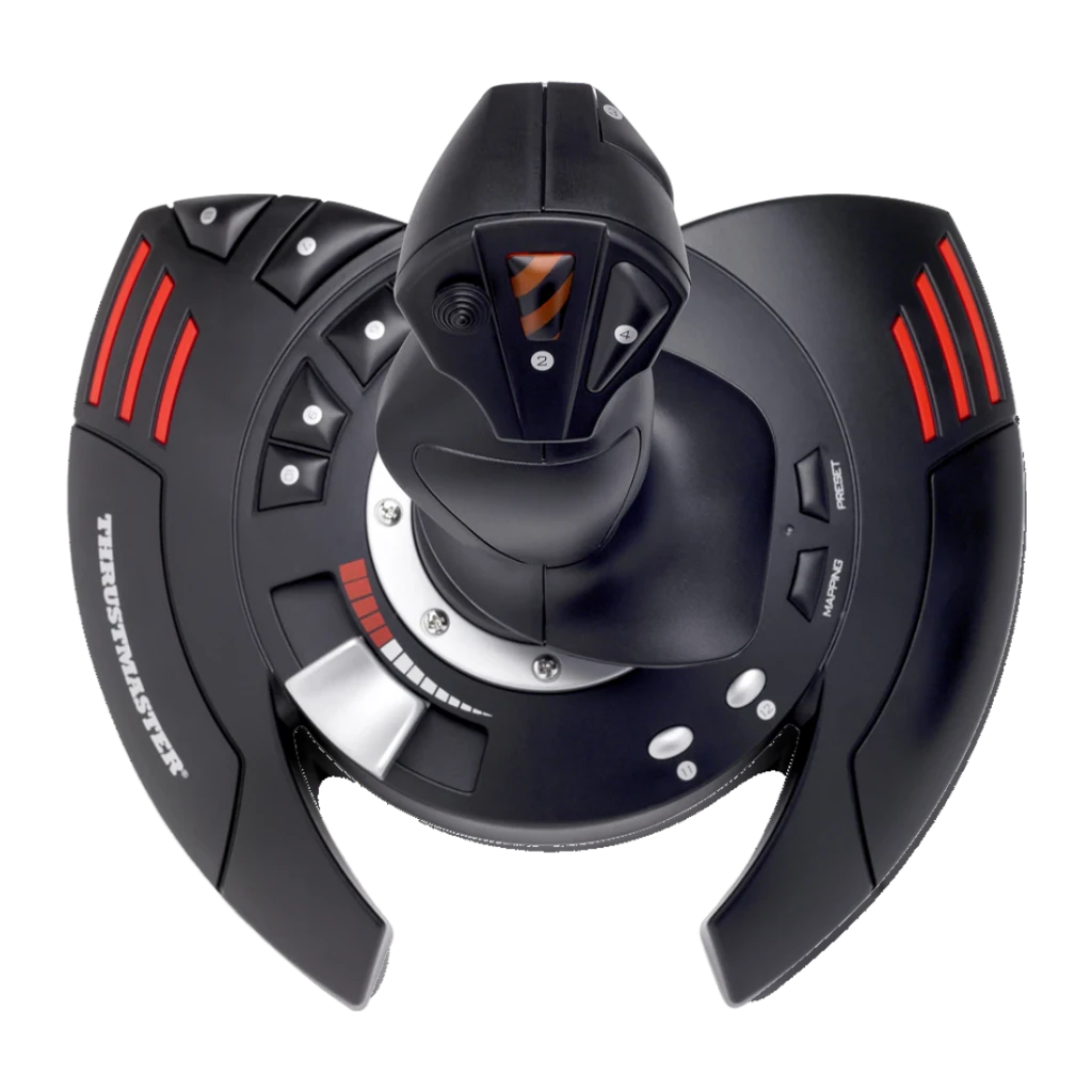 Thrustmaster Joystick T-Flight Stick X negro, rojo, plata - plug and Play = Sí, conexión USB | no necesita drivers ni