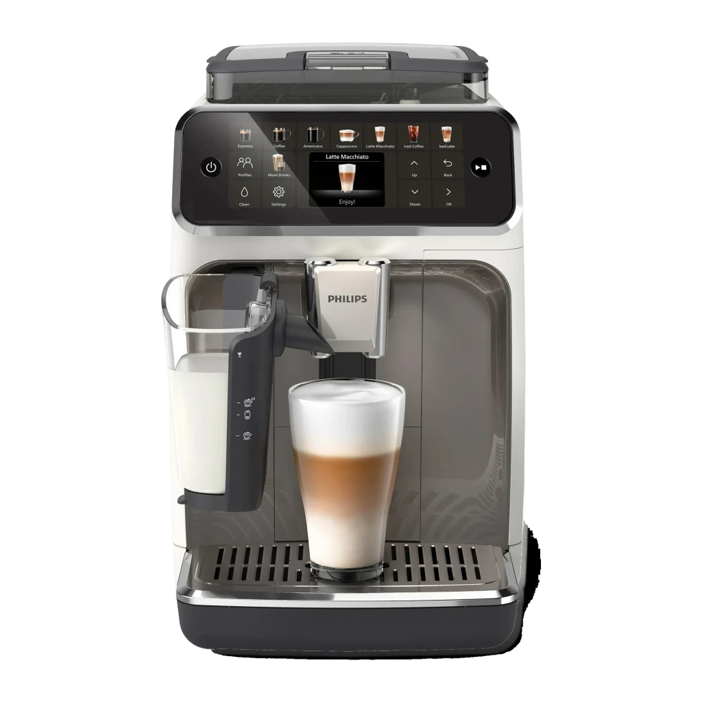 Philips Cafetera superautomática EP5545/70 Series 5500 15 bar gris - molinillo cerámico con 12 posiciones = muele el grano en