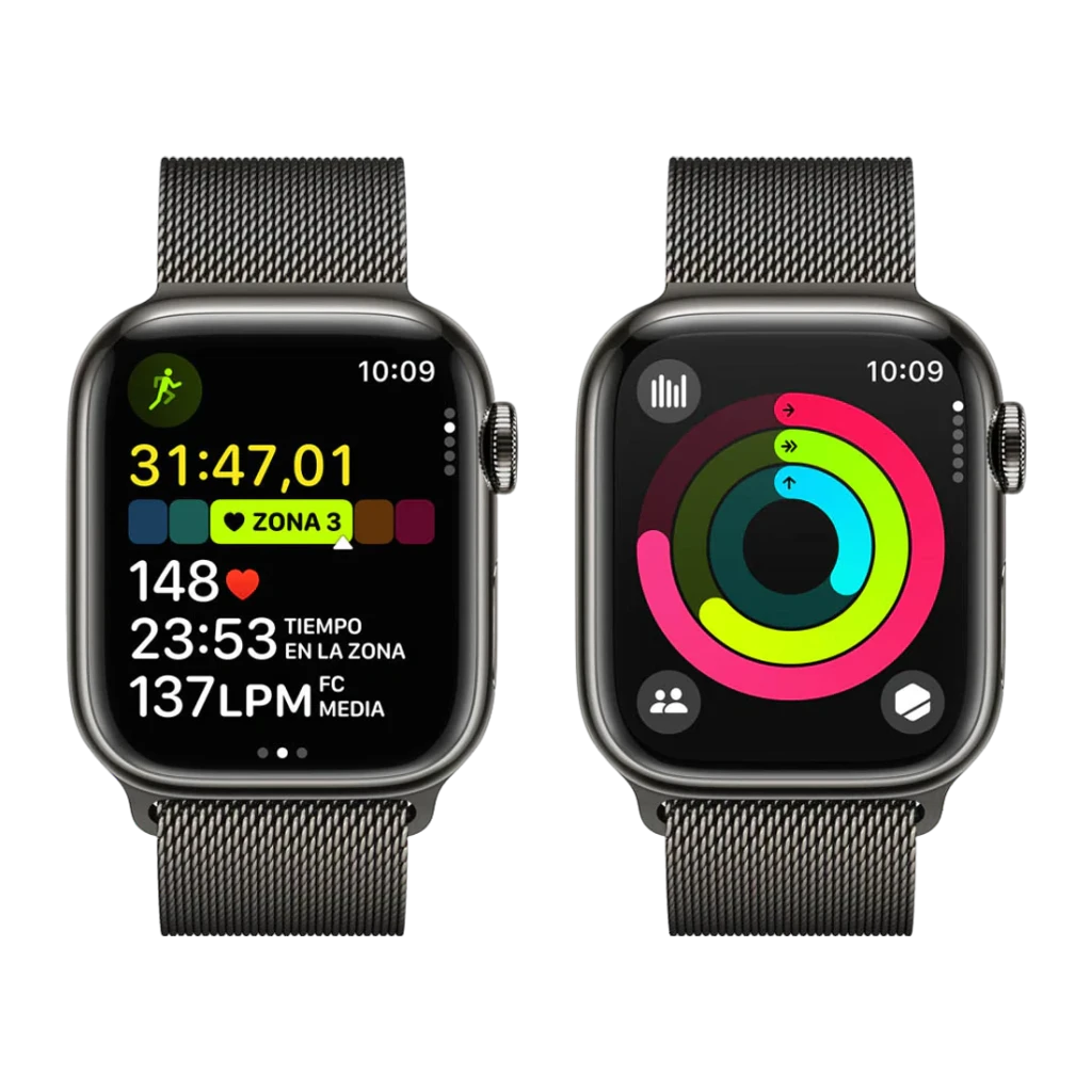 Apple Watch Series 9 41mm GPS + Cellular Negro 64gb - tamaño de caja = 41 mm | la caja más pequeña de la Serie 9; si llevas