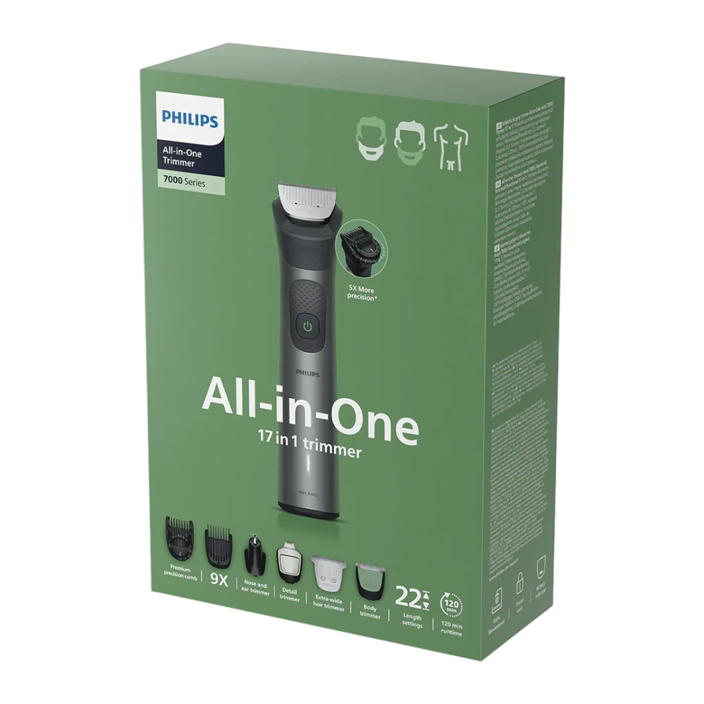 Philips Cortapelos multifunción Series 7000 MG7941/15 gris - fuente de energía = Batería recargable de ión de litio / Tiempo