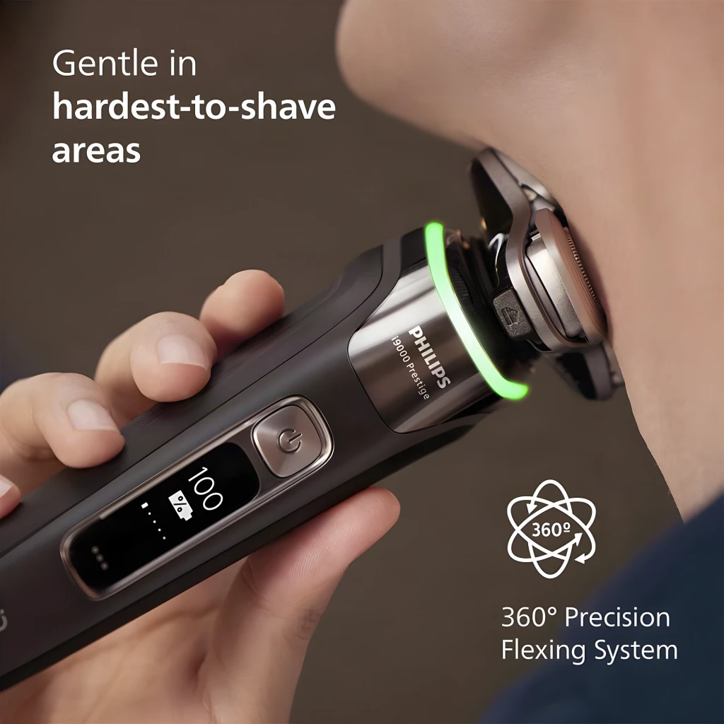 Philips Afeitadora eléctrica i9000 Prestige XP9200/30 Wet & Dry con SkinIQ negro - autonomía y carga = 60 min de uso, carga