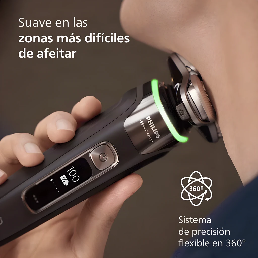 Philips Afeitadora eléctrica i9000 Prestige XP9200/30 Wet & Dry con SkinIQ negro - cabezal de repuesto = SH91, sustituir cada