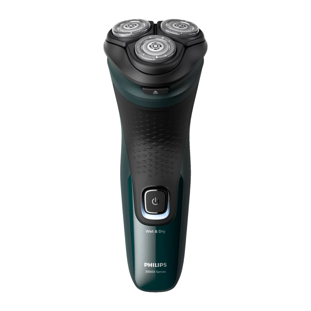 Philips Afeitadora eléctrica Shaver Series 3000X X3002/00 negro, verde - sistema de afeitado = Rotación con 3 cabezales