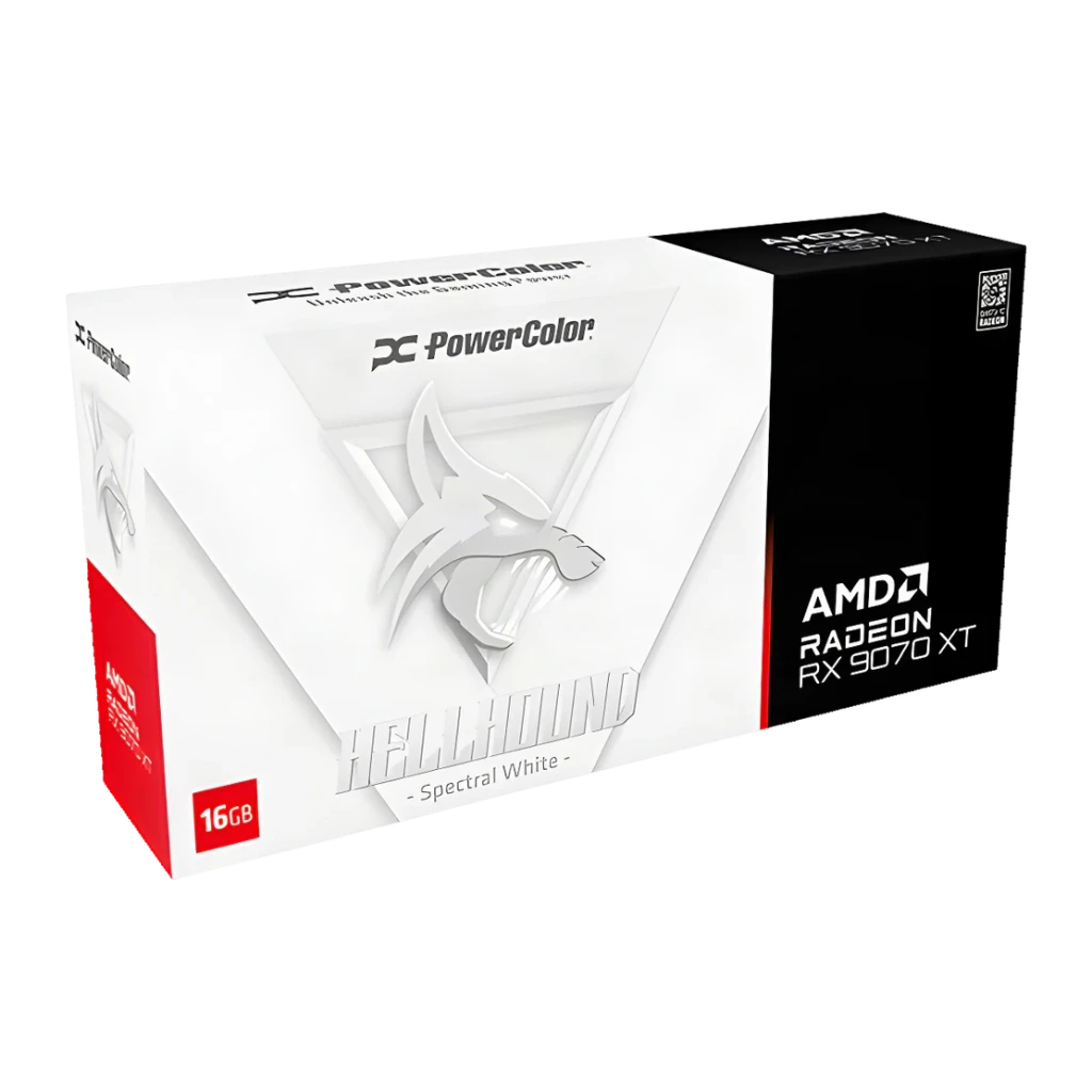 PowerColor Tarjeta Gráfica Radeon RX 9070 XT Hellhound Spectral White OC 16 GB - detalhe 6