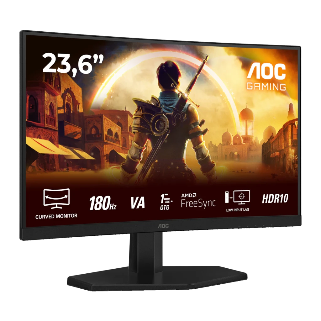 AOC 24G15N2 23.8 noir y rouge - détail