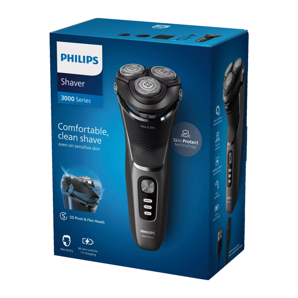 Philips Afeitadora Series 3000 S3343/13 negro, cromo - vista principal