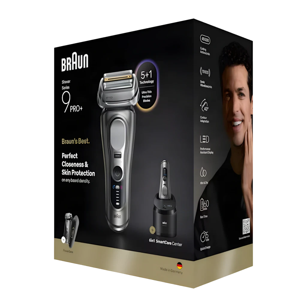 Braun Afeitadora Series 9 Pro+ 9675cc Wet&Dry con PowerCase y centro de limpieza gris, plata - vista principal