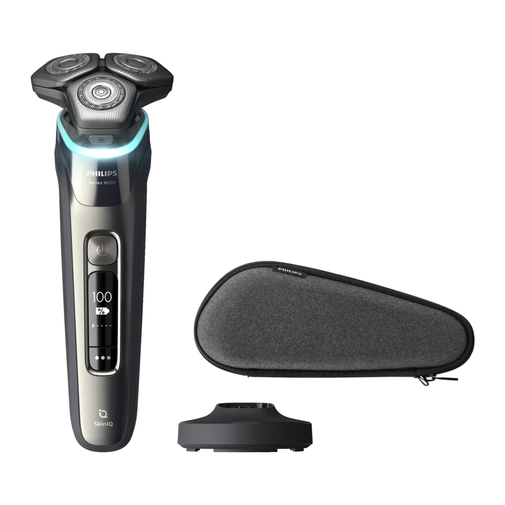 Philips Afeitadora eléctrica Shaver Series 9000 S9974/35 Wet & Dry cromo - sistema de afeitado = Rotación con 3 cabezales