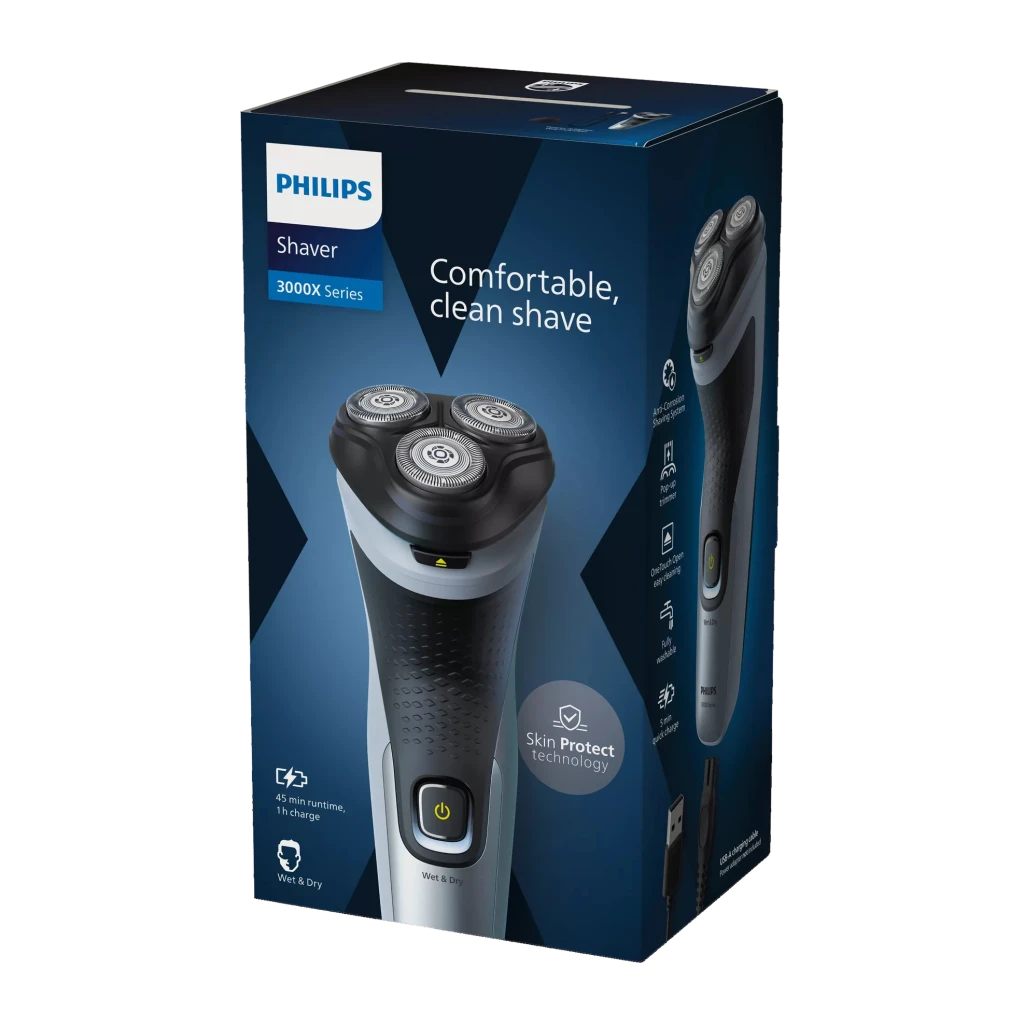Philips Afeitadora Shaver Series 3000X X3063/00 Negro/Azul - vista principal