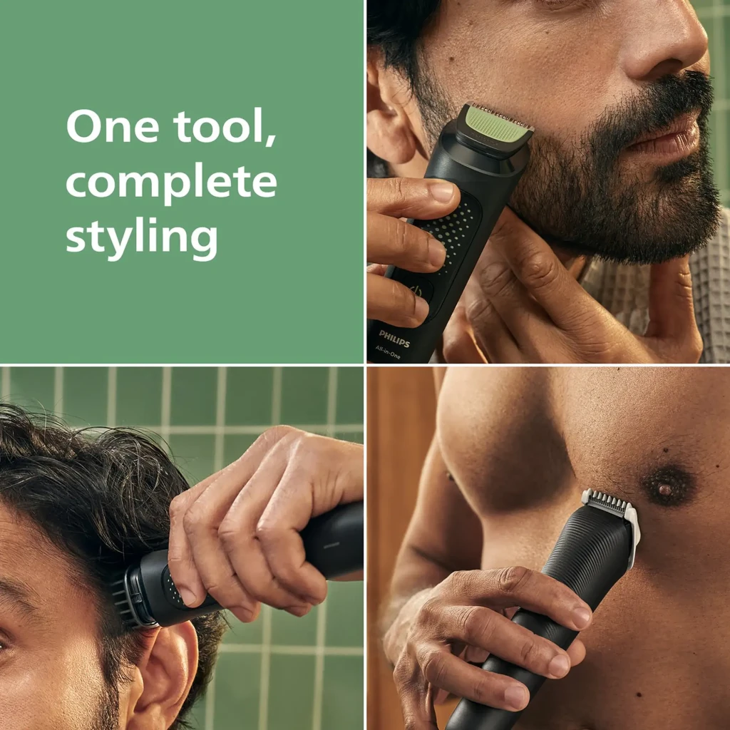 Philips Recortadora All-in-One Trimmer Series 3000 MG3945/15 negro - longitud de corte = 0,5 mm a 12 mm (peine guía 3-7 mm