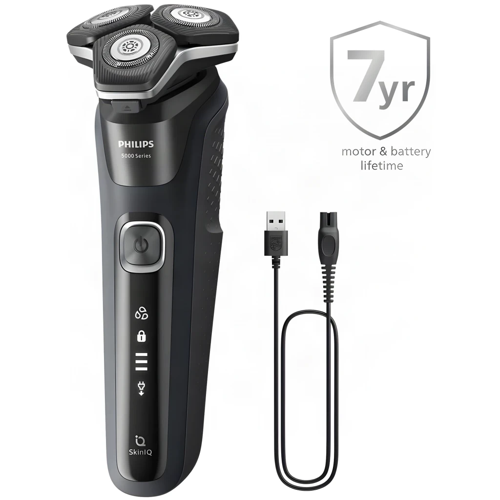 Philips Afeitadora Shaver Series 5000 S5885/35 azul - batería = ión de litio, 60 min de autonomía, carga completa en 1 h |