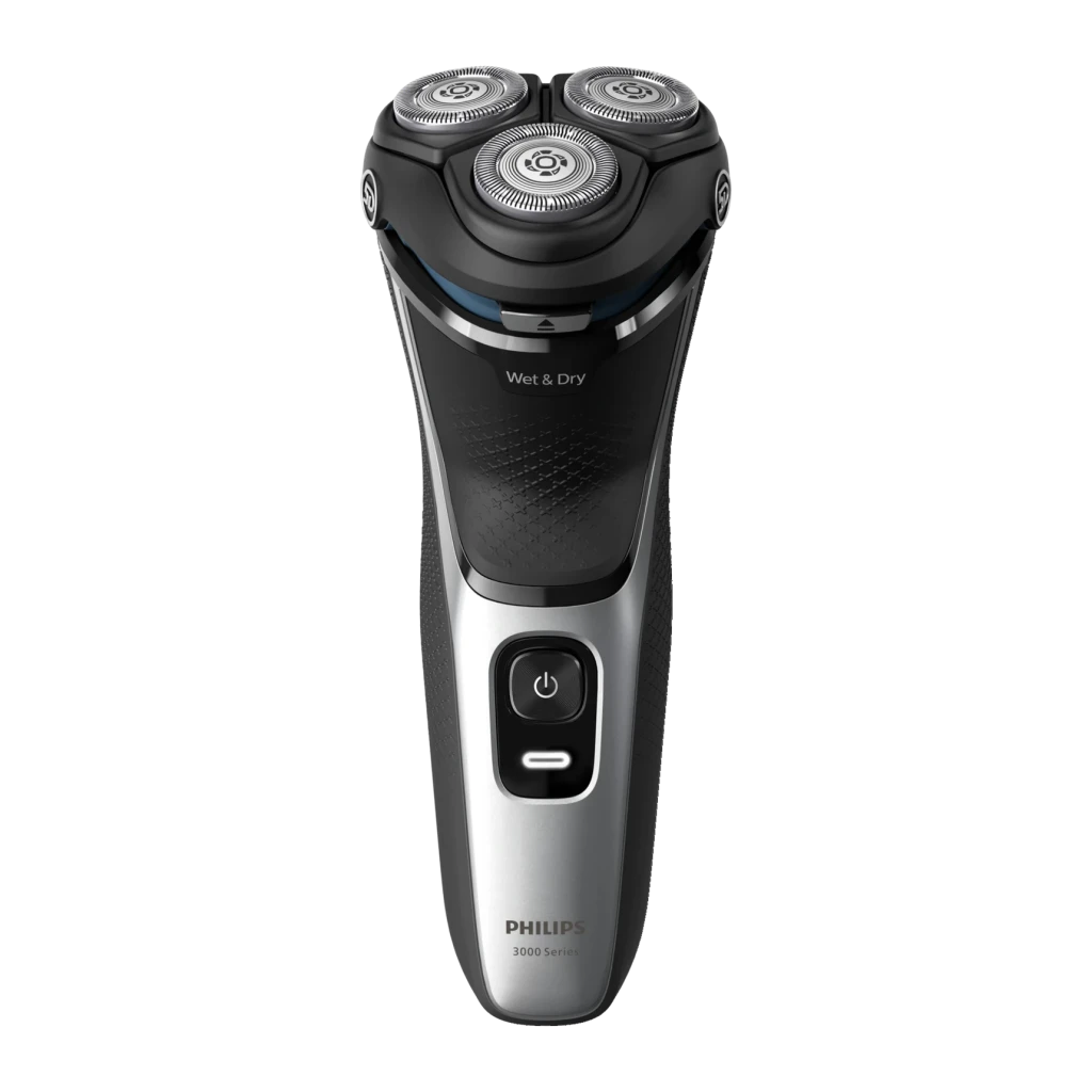 Philips Afeitadora eléctrica Shaver Series 3000 S3143/02 negro, plata - sistema de afeitado = Rotación con 3 cabezas PowerCut