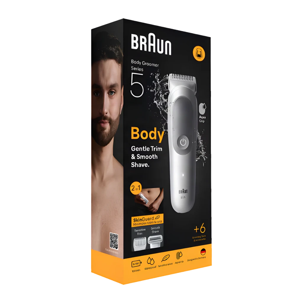 Braun Recortadora wet dry gris inalambrica bateria li ion 100min accesorios x6 ipx7 - vista principal