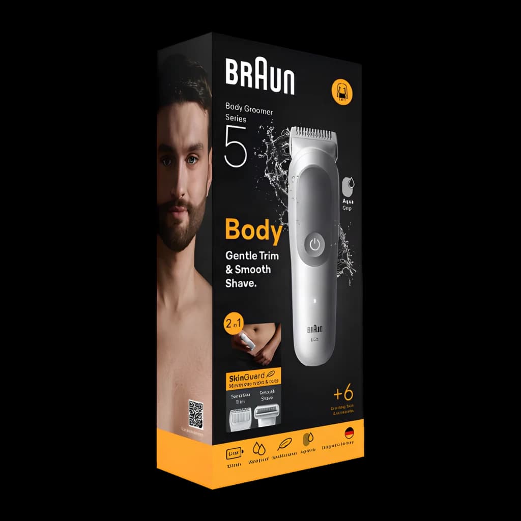 Braun Recortadora wet dry gris inalambrica bateria li ion 100min accesorios x6 ipx7 - vista principal